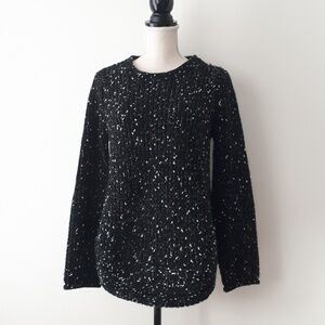 Mystree Black and White Speckled Sweater
